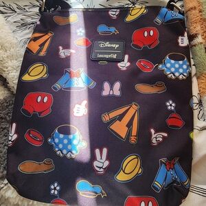 Loungefly Disney Character Icons Crossbody Bag - Black and Multicolor
